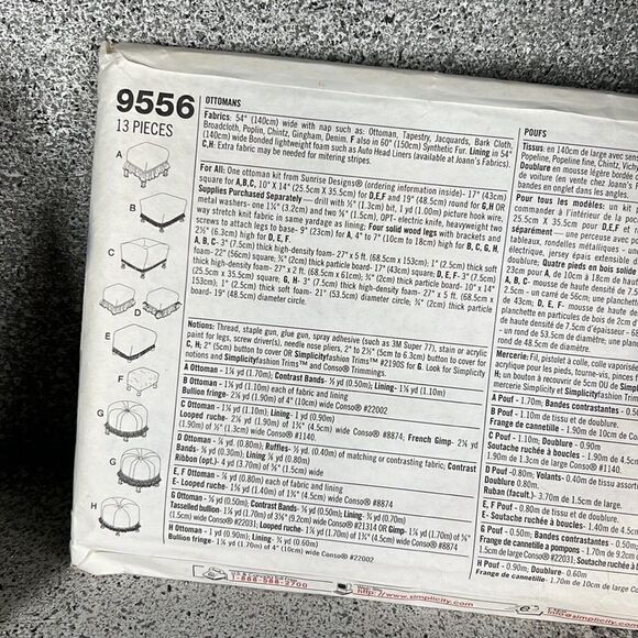 Vintage UNCUT Simplicity Home 9556 Ottomans And Footstools Home Decor - Picture 2 of 2